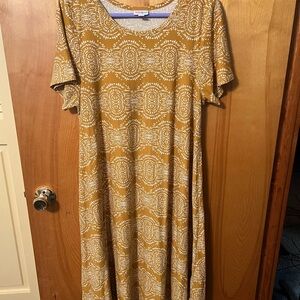 Elegant Mustard Patterned Dress